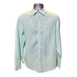 Panama Jack Light Green Long Sleeve Linen Button Down Size L